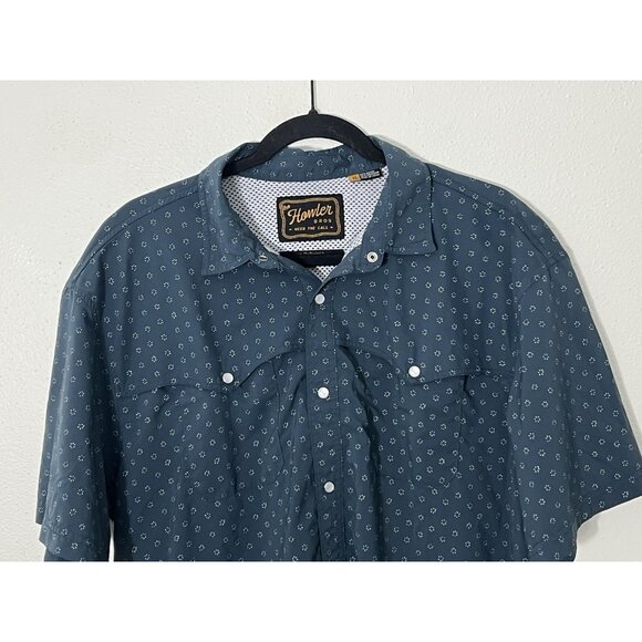 Howler Bros Open Country Tech Shirt Size XL Little Puddles Blue Short Sleeve - Picture 3 of 15